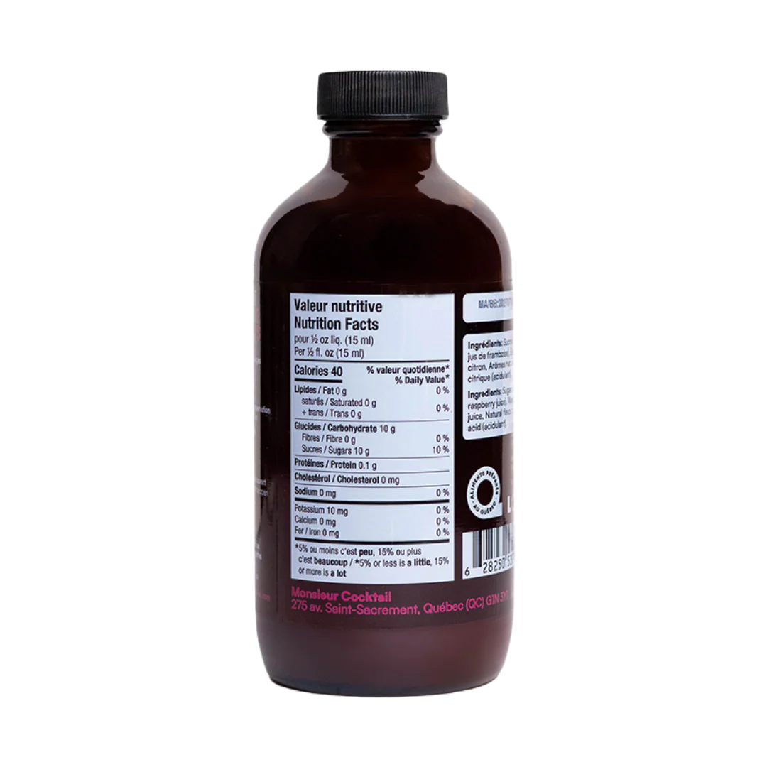 Monsieur Cocktail - Raspberry Syrup (250mL) - Image 3